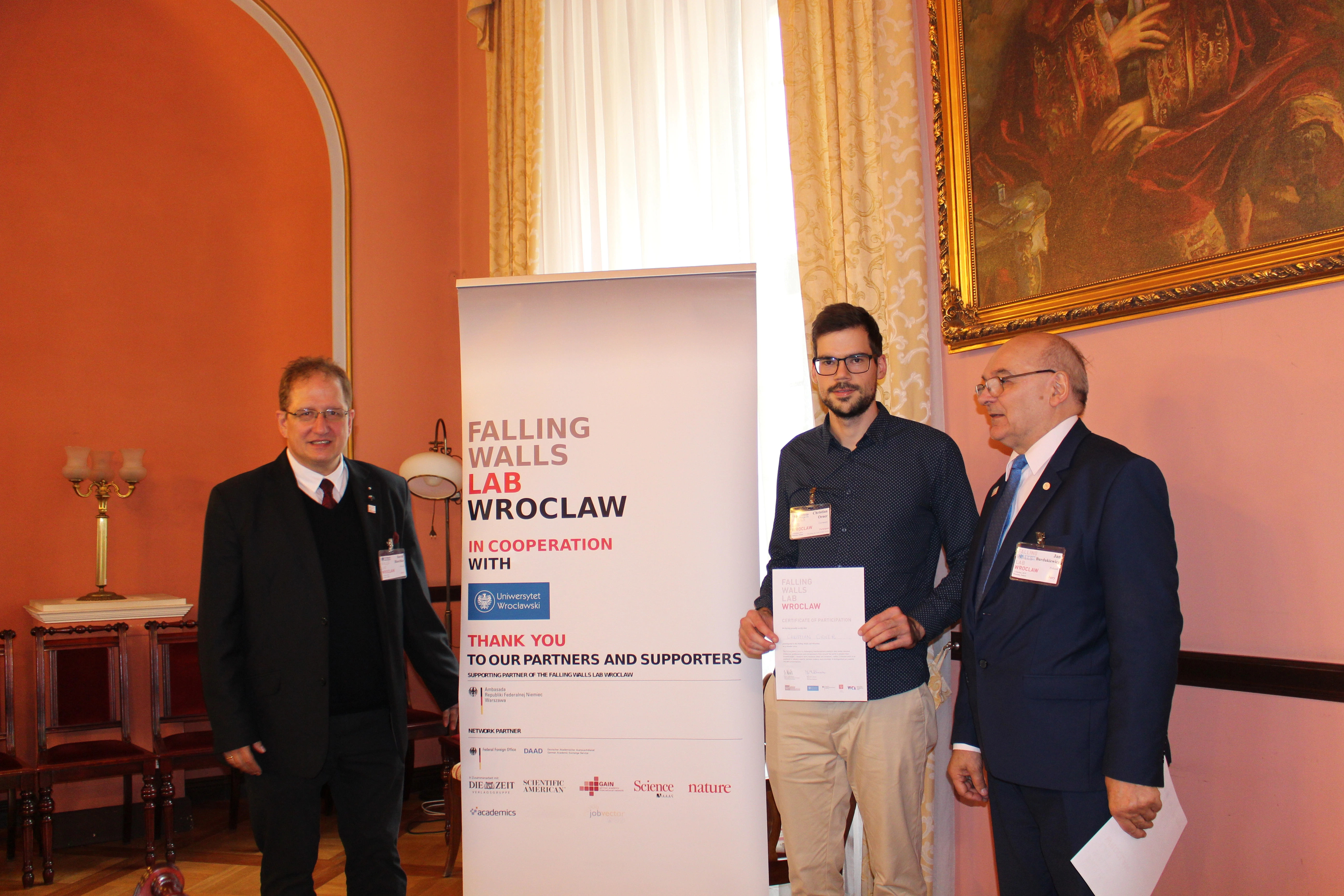 Participant accepting award