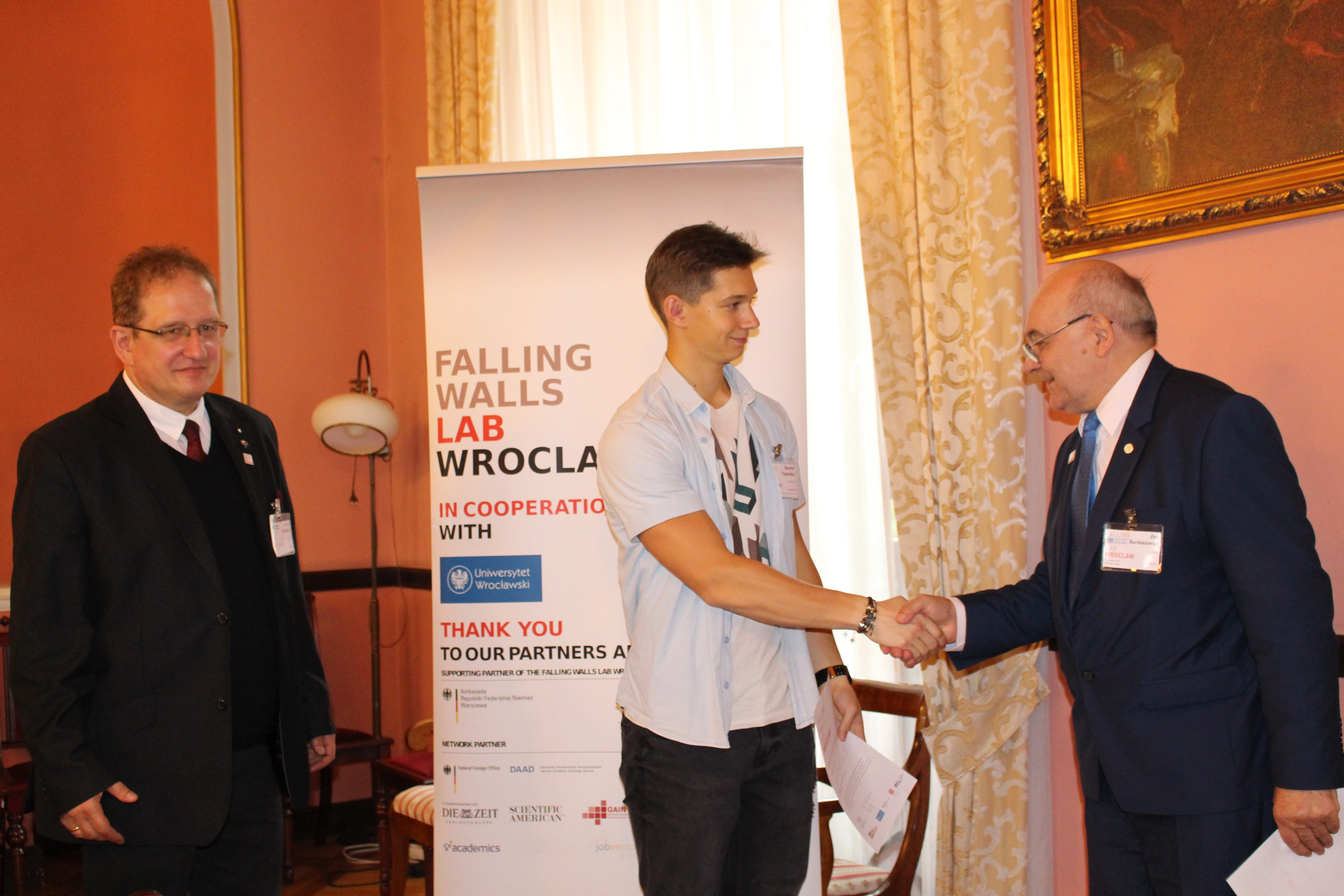 Participant accepting award