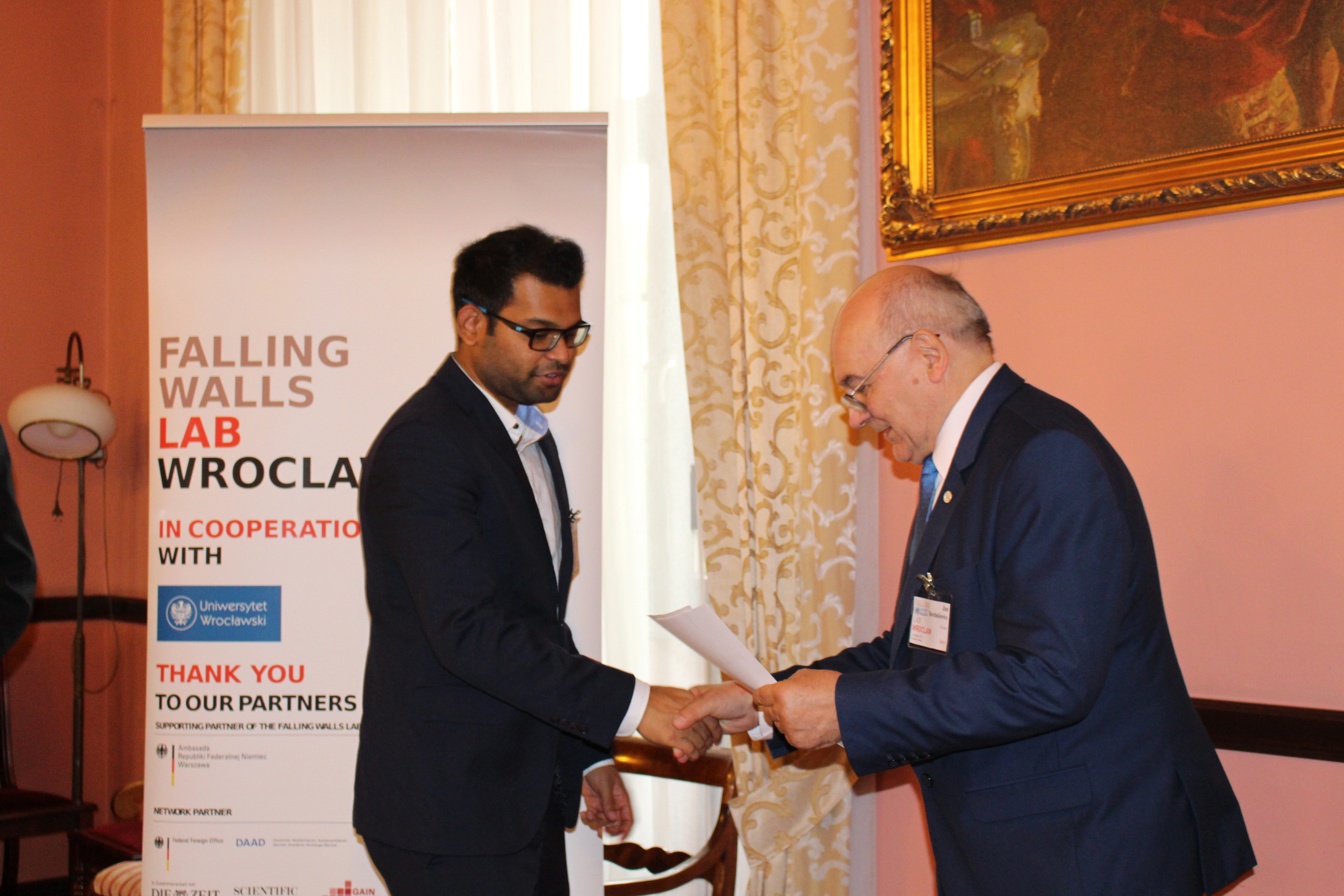 Participant accepting award