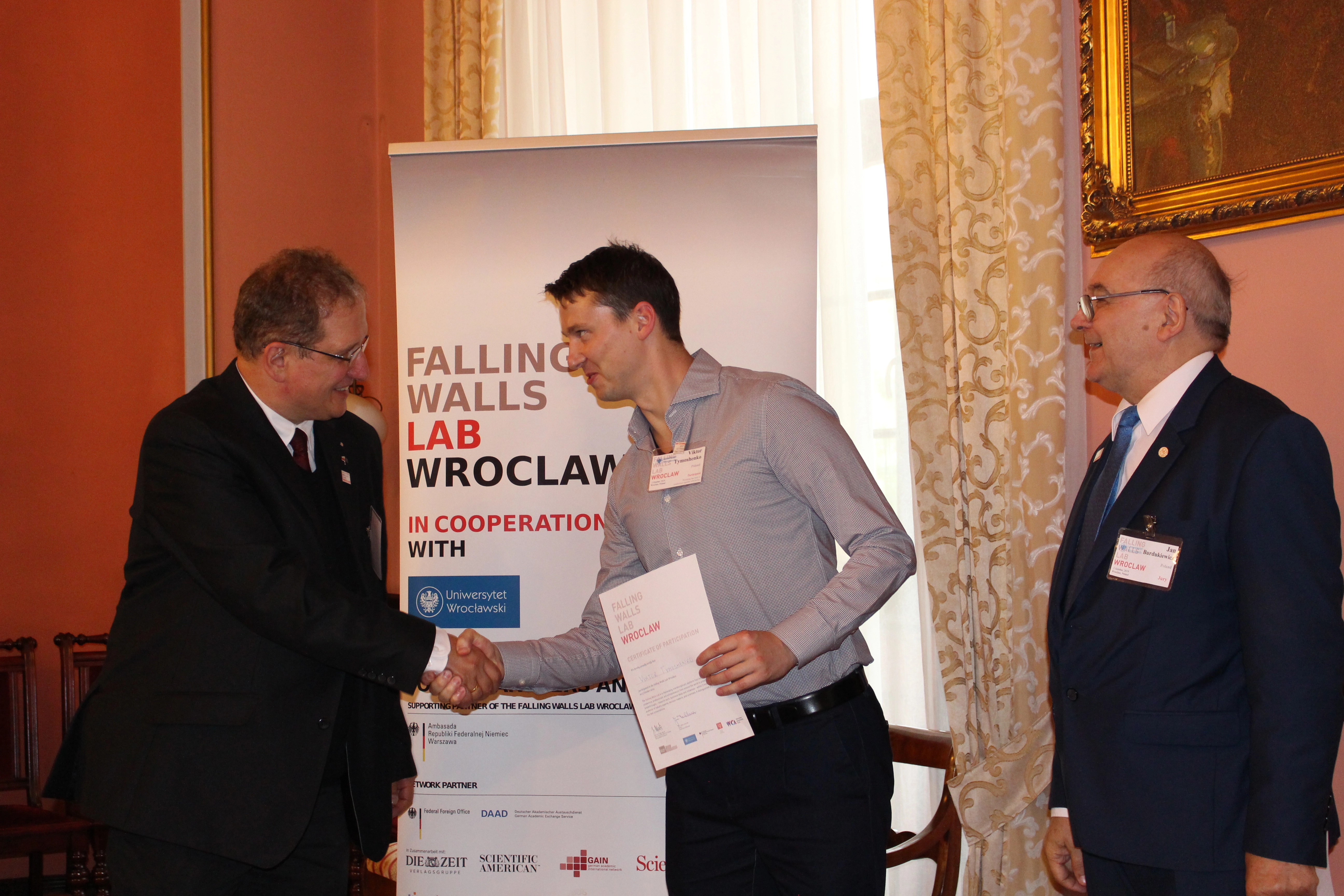 Participant accepting award