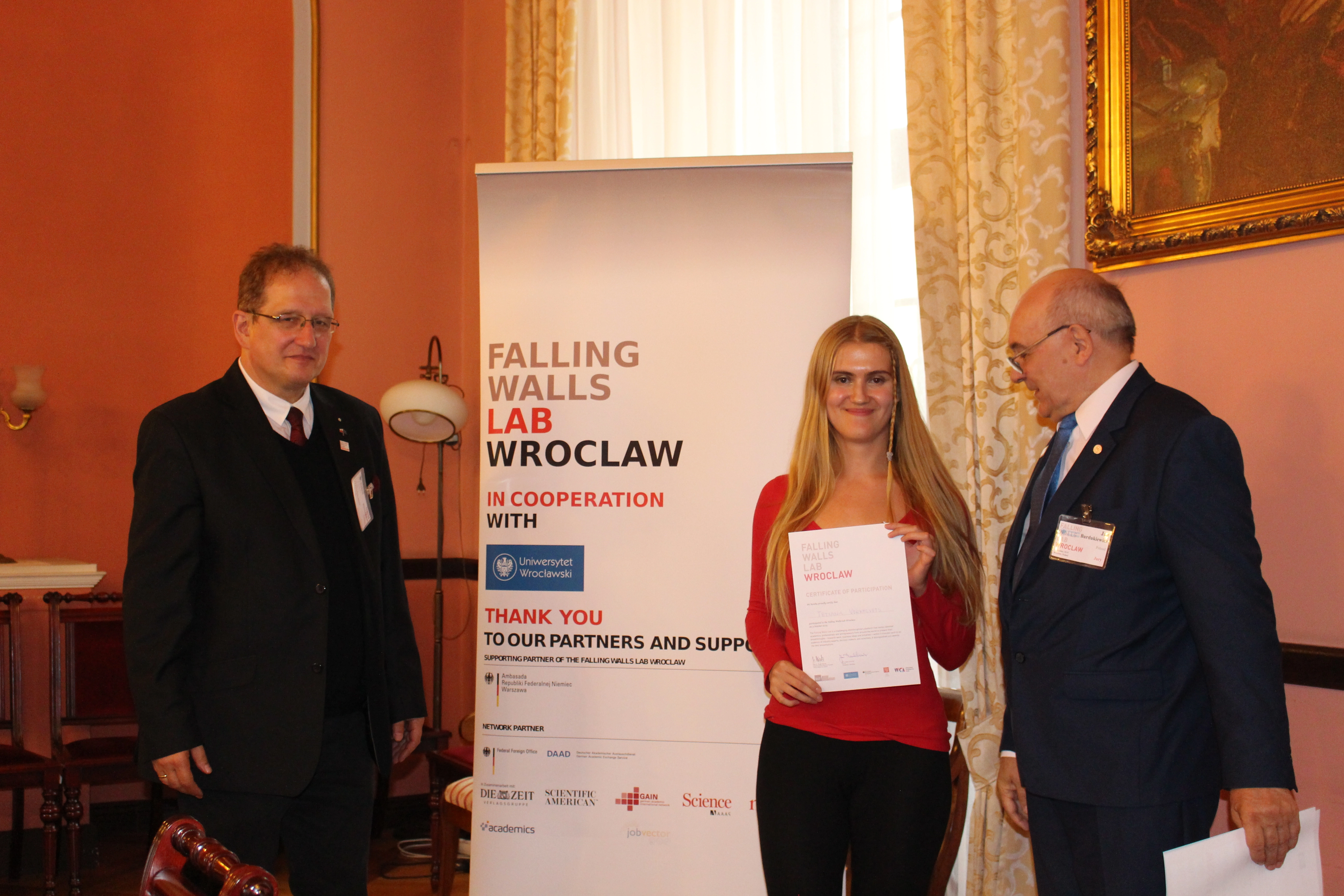 Participant accepting award