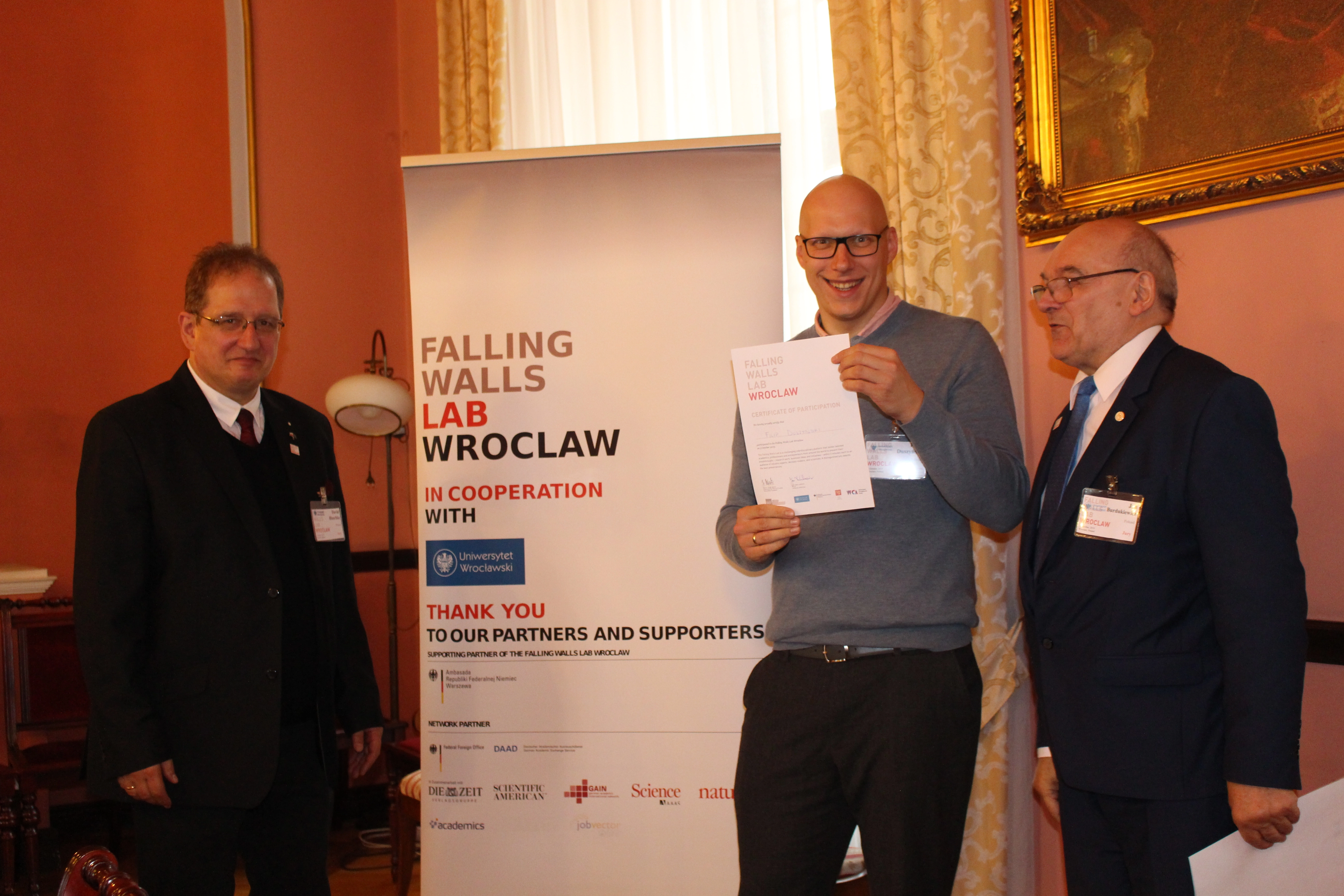 Participant accepting award